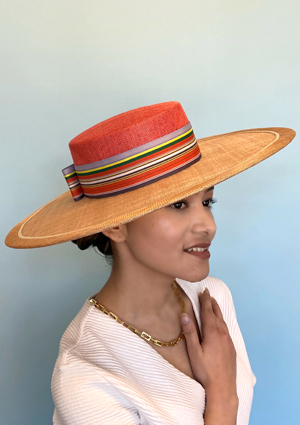 Designer hat Bay Boater by Louise Macdonald Milliner (Melbourne, Australia)