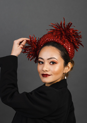 Designer hat Cardinal by Louise Macdonald Milliner (Melbourne, Australia)