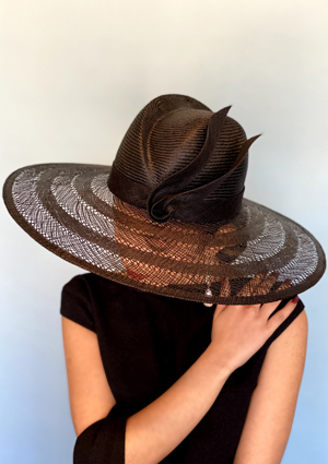 Designer hat Ebony by Louise Macdonald Milliner (Melbourne, Australia)