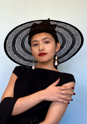 Designer hat Ebony by Louise Macdonald Milliner (Melbourne, Australia)