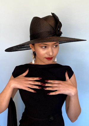 Designer hat Ebony by Louise Macdonald Milliner (Melbourne, Australia)