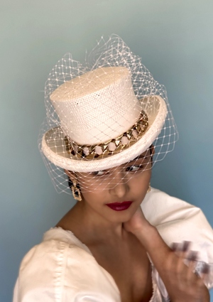 Designer hat Flinders Topper by Louise Macdonald Milliner (Melbourne, Australia)