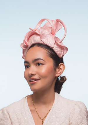 Designer hat Pink Leda Halo by Louise Macdonald Milliner (Melbourne, Australia)