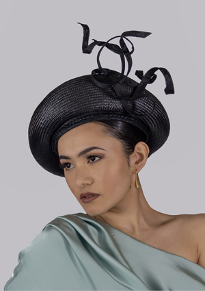 Designer hat Onyx Tresses by Louise Macdonald Milliner (Melbourne, Australia)