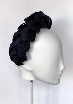 Designer hat Carmen Headband in Black by Louise Macdonald Milliner (Melbourne, Australia)