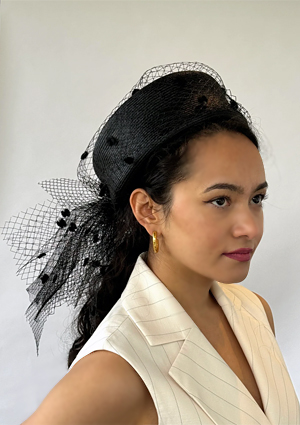 Designer hat Channing Pillbox by Louise Macdonald Milliner (Melbourne, Australia)