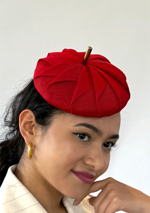 Designer hat Cherry Beret by Louise Macdonald Milliner (Melbourne, Australia)