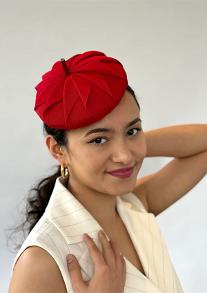 Designer hat Cherry Beret by Louise Macdonald Milliner (Melbourne, Australia)