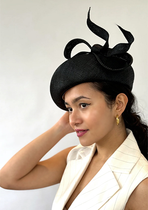 Designer hat Ebony Beret by Louise Macdonald Milliner (Melbourne, Australia)