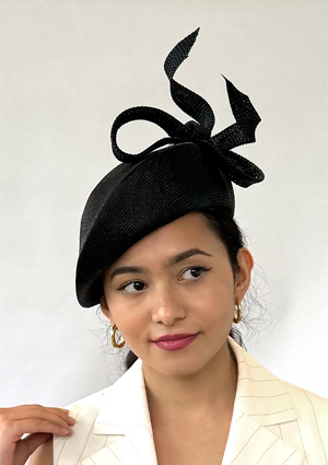 Designer hat Ebony Beret by Louise Macdonald Milliner (Melbourne, Australia)