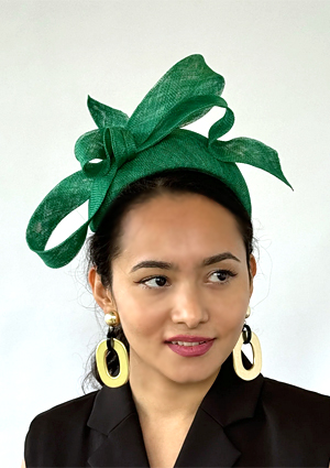 Designer hat Emerald Bandeau by Louise Macdonald Milliner (Melbourne, Australia)