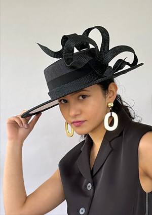 Designer hat Gina Boater by Louise Macdonald Milliner (Melbourne, Australia)