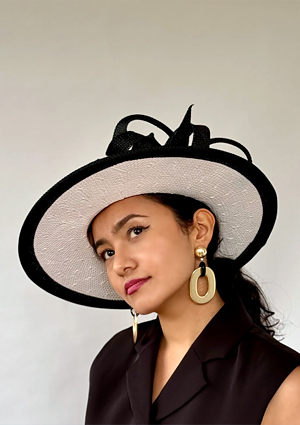 Designer hat Gina Boater by Louise Macdonald Milliner (Melbourne, Australia)