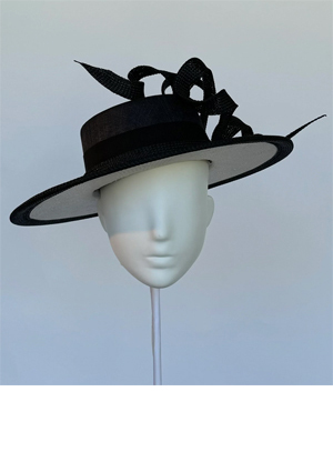 Designer hat Gina Boater by Louise Macdonald Milliner (Melbourne, Australia)