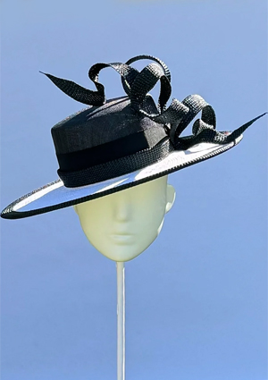 Designer hat Gina Boater by Louise Macdonald Milliner (Melbourne, Australia)