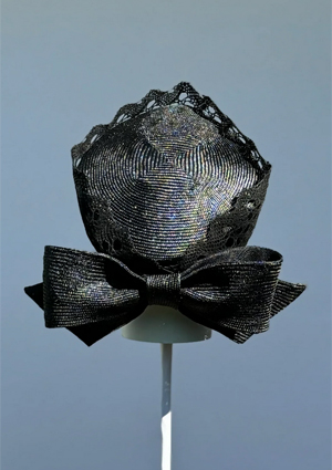 Designer hat Jet Pillbox by Louise Macdonald Milliner (Melbourne, Australia)