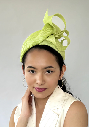 Designer hat Key Lime Headpiece by Louise Macdonald Milliner (Melbourne, Australia)