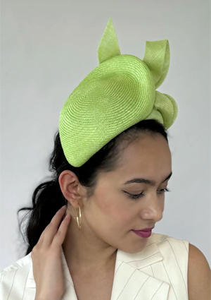 Designer hat Key Lime Headpiece by Louise Macdonald Milliner (Melbourne, Australia)