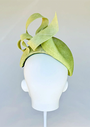 Designer hat Key Lime Headpiece by Louise Macdonald Milliner (Melbourne, Australia)