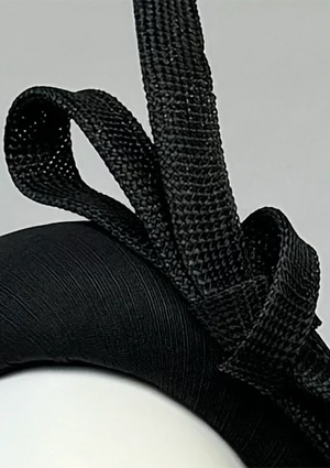 Designer hat Onyx Bow by Louise Macdonald Milliner (Melbourne, Australia)