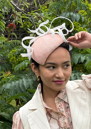 Designer hat Peachy Clichy by Louise Macdonald Milliner (Melbourne, Australia)