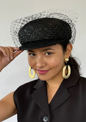 Designer hat The Melbourne Cap by Louise Macdonald Milliner (Melbourne, Australia)