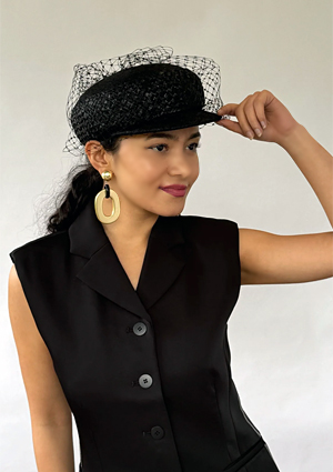 Designer hat The Melbourne Cap by Louise Macdonald Milliner (Melbourne, Australia)