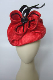 Designer hat Red Handed by Louise Macdonald Milliner (Melbourne, Australia)