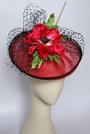 Designer hat Red Poppy Polka by Louise Macdonald Milliner (Melbourne, Australia)