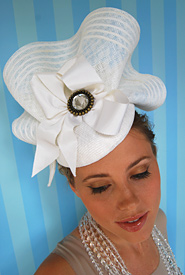 Designer hat White Sonata by Louise Macdonald Milliner (Melbourne, Australia)