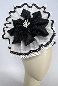 Designer hat Black and White Athena by Louise Macdonald Milliner (Melbourne, Australia)