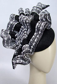Designer hat Black and White Calypso by Louise Macdonald Milliner (Melbourne, Australia)