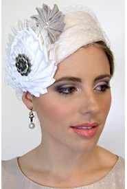 Designer hat Chione white by Louise Macdonald Milliner (Melbourne, Australia)