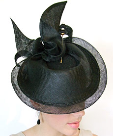 Designer hat Black Hera by Louise Macdonald Milliner (Melbourne, Australia)