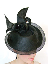 Designer hat Black Hera by Louise Macdonald Milliner (Melbourne, Australia)