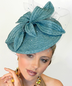 Designer hat Bonnie Teal by Louise Macdonald Milliner (Melbourne, Australia)