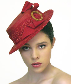 Designer hat Coco Red by Louise Macdonald Milliner (Melbourne, Australia)