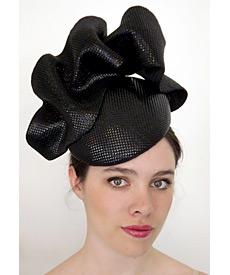 Designer hat Opalescent Black Headpiece by Louise Macdonald Milliner (Melbourne, Australia)