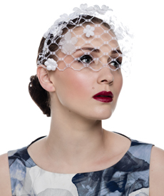 Designer hat White Floral Birdcage Veil by Louise Macdonald Milliner (Melbourne, Australia)
