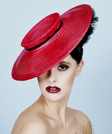 Designer hat Raspberry Tamika by Louise Macdonald Milliner (Melbourne, Australia)