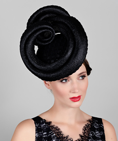 Designer hat Black Masonaba by Louise Macdonald Milliner (Melbourne, Australia)
