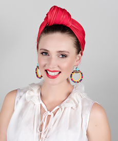 Designer hat Red Candice Turban Wrap by Louise Macdonald Milliner (Melbourne, Australia)