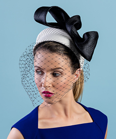 Designer hat Blanche with detachable veil by Louise Macdonald Milliner (Melbourne, Australia)