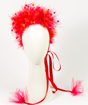 Designer hat Alora in Red by Louise Macdonald Milliner (Melbourne, Australia)