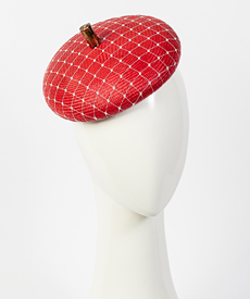 Designer hat Red Bergamo by Louise Macdonald Milliner (Melbourne, Australia)