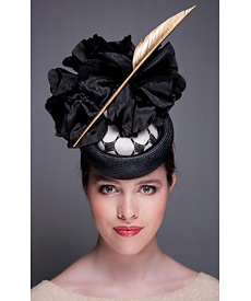 Louise Macdonald Milliner's 2013 collection for Hugo Boss (Melbourne, Australia) - designer hat Black and White Elvis
