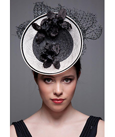 Louise Macdonald Milliner's 2013 collection for Hugo Boss (Melbourne, Australia) - designer hat Black and White Grimaldi