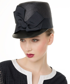 Louise Macdonald Milliner's 2014 collection for Hugo Boss (Melbourne, Australia) - designer hat Navy Squared Cap
