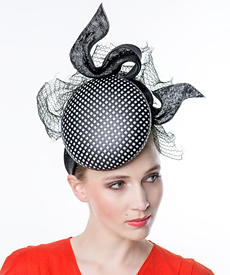 Louise Macdonald Milliner's 2014 collection for Hugo Boss (Melbourne, Australia) - designer hat Black and White Stella