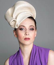 Louise Macdonald Milliner's 2014 collection for Hugo Boss (Melbourne, Australia) - designer hat Cream Buntal Turban